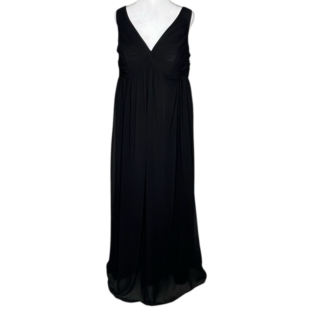 Azazie Black Maxi Dress V‑Neck